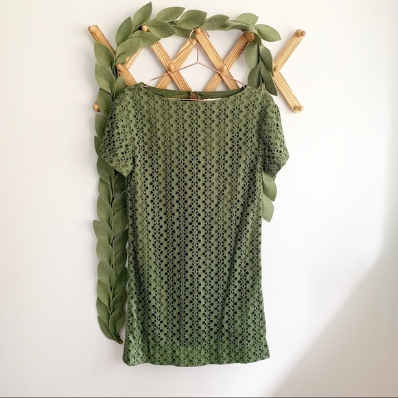 Kate Spade Green Eyelet Shift Dress